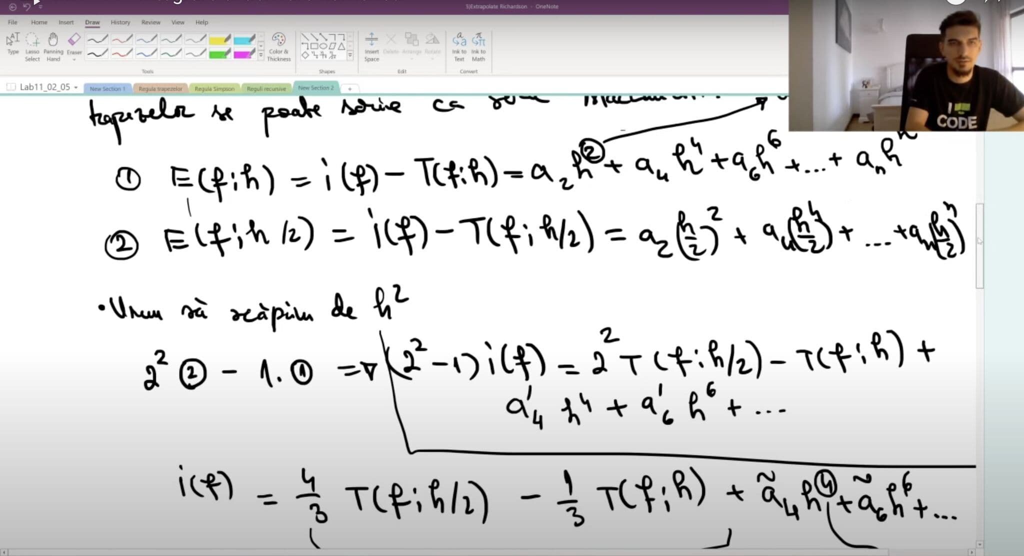 Online teaching session with mathematical formulas and interactive demonstrations